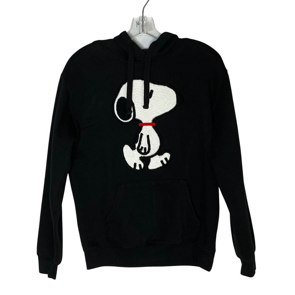 Peanuts Snoopy Black Hoodie Sweatshirt Women Size‎ Sm Streetwear Comic Character